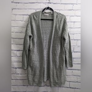 Moon & Madison Sage Green Long Cardigan Sweater 3/4 Sleeve Women's Size Medium
